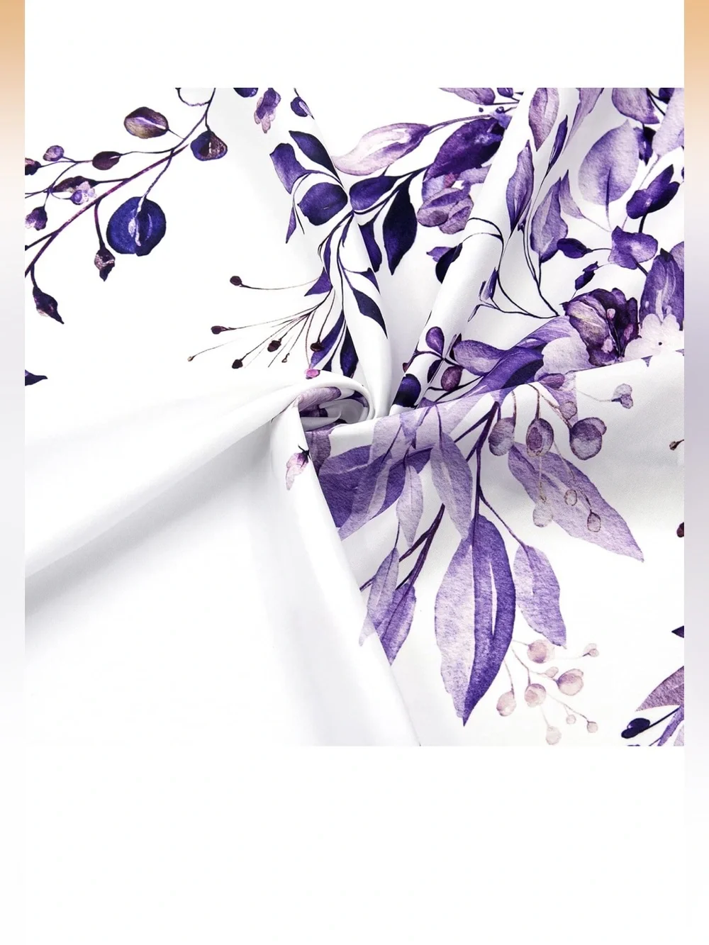NWOT 72” x 72” Floral Purple Shower Curtain - Elegant Botanical Design